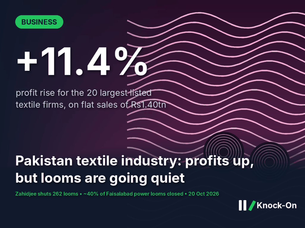The Pakistan textile industry’s biggest firms lifted profits 11%. Smaller weavers are shutting their&nbsp;looms.