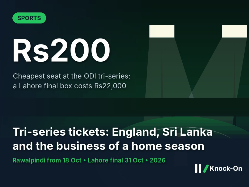 Pakistan Tri-Series Tickets: Rs200 to Rs22,000 | Knock-On